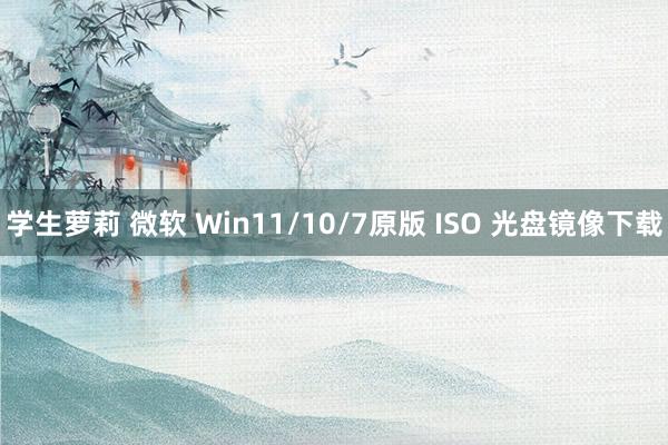 学生萝莉 微软 Win11/10/7原版 ISO 光盘镜像下载