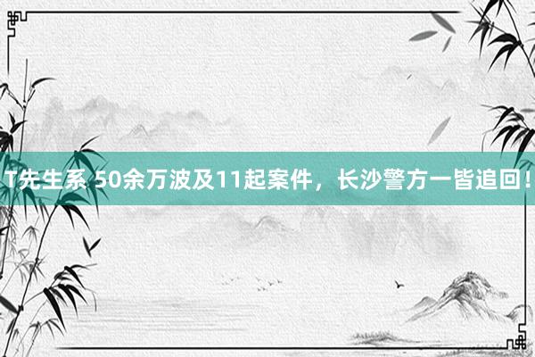 T先生系 50余万波及11起案件，长沙警方一皆追回！