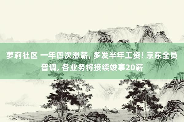 萝莉社区 一年四次涨薪, 多发半年工资! 京东全员普调, 各业务将接续竣事20薪