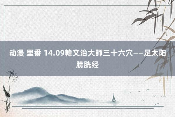 动漫 里番 14.09韓文治大師三十六穴——足太阳膀胱经