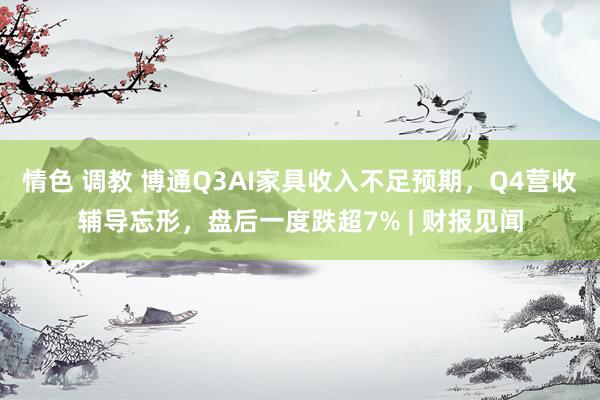 情色 调教 博通Q3AI家具收入不足预期，Q4营收辅导忘形，盘后一度跌超7% | 财报见闻