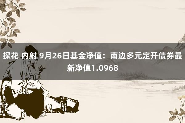 探花 内射 9月26日基金净值：南边多元定开债券最新净值1.0968