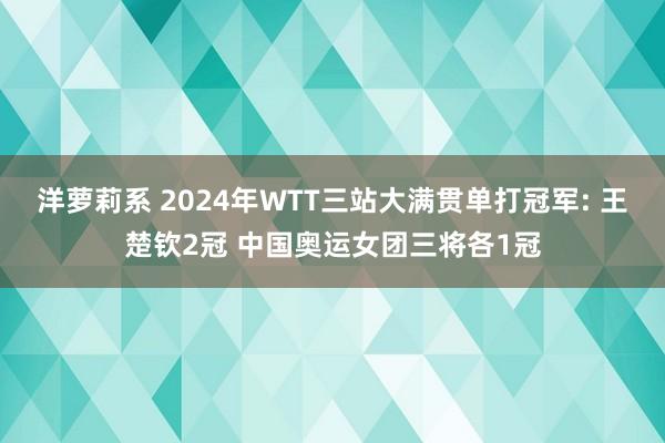 洋萝莉系 2024年WTT三站大满贯单打冠军: 王楚钦2冠 中国奥运女团三将各1冠