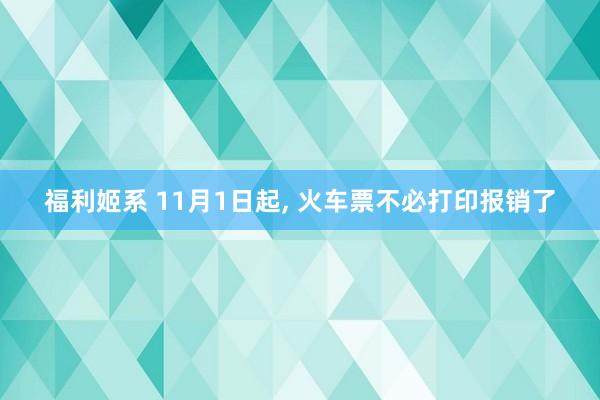 福利姬系 11月1日起, 火车票不必打印报销了