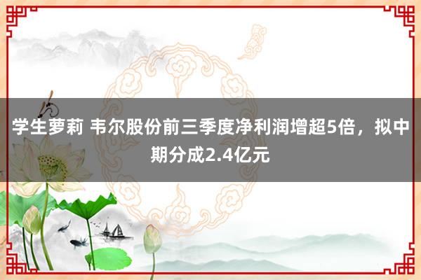 学生萝莉 韦尔股份前三季度净利润增超5倍，拟中期分成2.4亿元