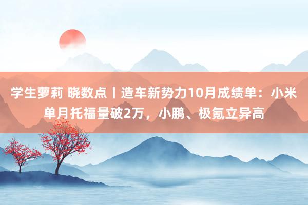 学生萝莉 晓数点丨造车新势力10月成绩单：小米单月托福量破2万，小鹏、极氪立异高