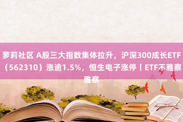 萝莉社区 A股三大指数集体拉升，沪深300成长ETF（562310）涨逾1.5%，恒生电子涨停丨ETF不雅察