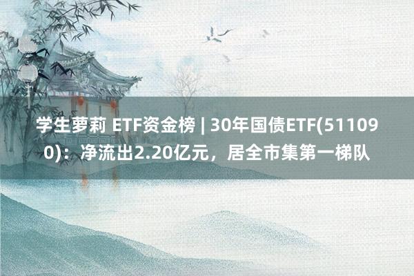 学生萝莉 ETF资金榜 | 30年国债ETF(511090)：净流出2.20亿元，居全市集第一梯队