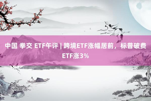 中国 拳交 ETF午评 | 跨境ETF涨幅居前，标普破费ETF涨3%