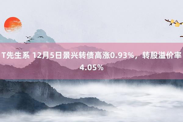 T先生系 12月5日景兴转债高涨0.93%，转股溢价率4.05%