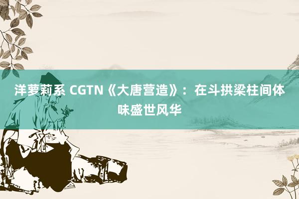 洋萝莉系 CGTN《大唐营造》：在斗拱梁柱间体味盛世风华