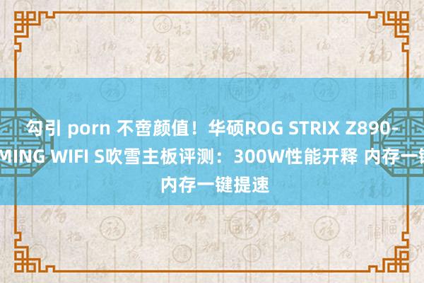 勾引 porn 不啻颜值！华硕ROG STRIX Z890-A GAMING WIFI S吹雪主板评测：300W性能开释 内存一键提速