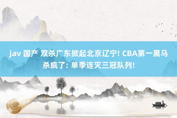 jav 国产 双杀广东掀起北京辽宁! CBA第一黑马杀疯了: 单季连灭三冠队列!