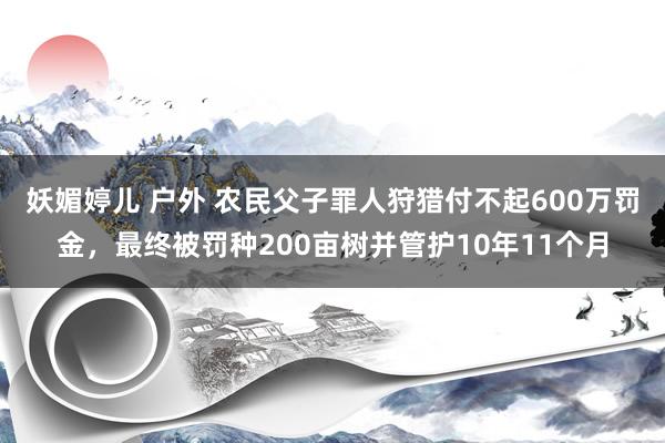 妖媚婷儿 户外 农民父子罪人狩猎付不起600万罚金，最终被罚种200亩树并管护10年11个月