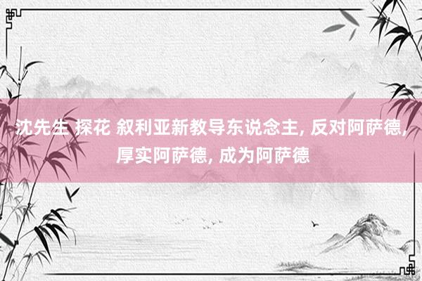 沈先生 探花 叙利亚新教导东说念主， 反对阿萨德， 厚实阿萨德， 成为阿萨德