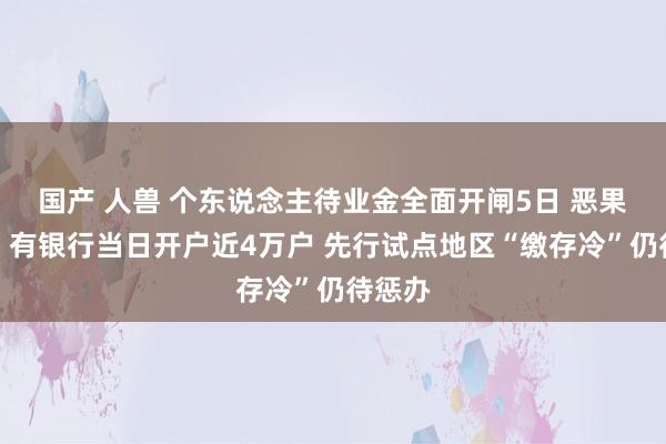 国产 人兽 个东说念主待业金全面开闸5日 恶果如何？有银行当日开户近4万户 先行试点地区“缴存冷”仍待惩办