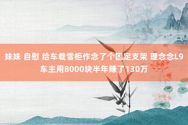 妹妹 自慰 给车载雪柜作念了个固定支架 理念念L9车主用8000块半年赚了130万