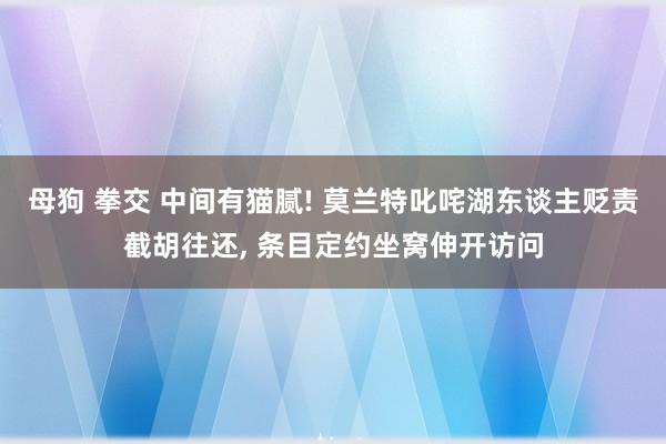 母狗 拳交 中间有猫腻! 莫兰特叱咤湖东谈主贬责截胡往还， 条目定约坐窝伸开访问