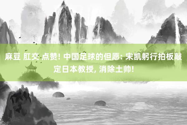 麻豆 肛交 点赞! 中国足球的但愿: 宋凯躬行拍板敲定日本教授， 消除土帅!