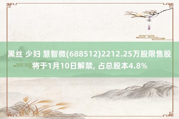 黑丝 少妇 慧智微(688512)2212.25万股限售股将于1月10日解禁， 占总股本4.8%