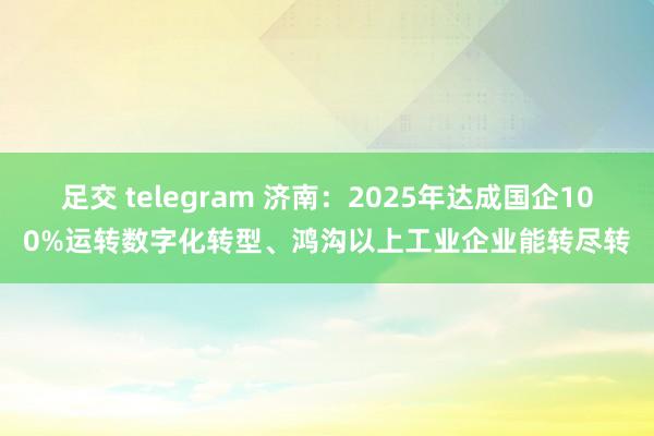 足交 telegram 济南：2025年达成国企100%运转数字化转型、鸿沟以上工业企业能转尽转